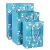 Blue cartoon rabbit pattern gift bag, large hand-held eco-friendly paper bag, gift packaging Item Picture